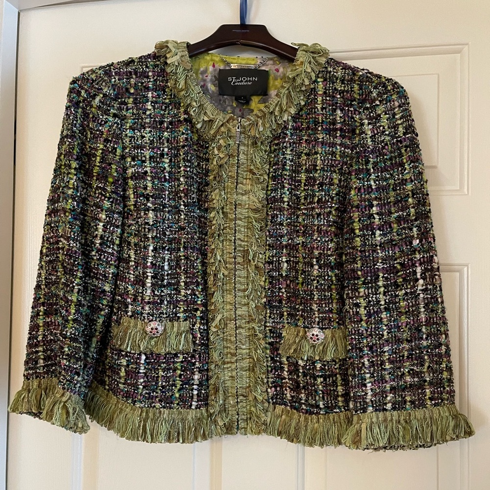 St John Couture multicolored jacket size 8 Medium
